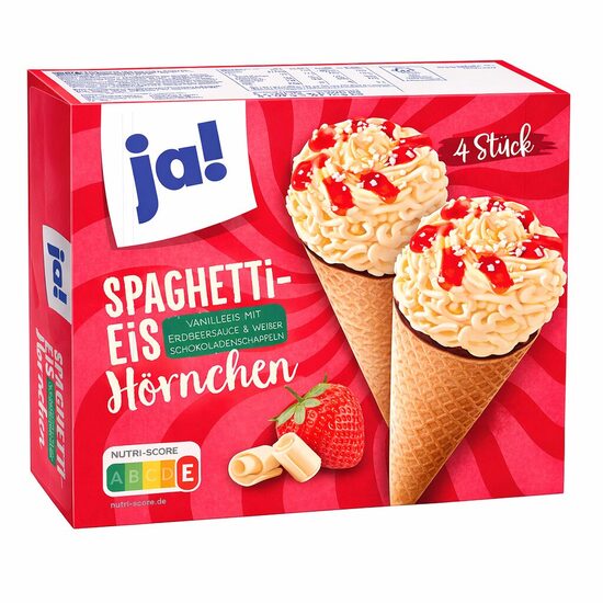 Spaghetti-Eis Hörnchen 4x130ml