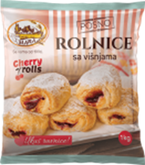 Pärmi-lehttaignarullid kirsitäidisega, külmutatud, 1kg/6tk