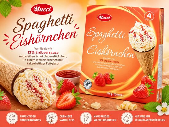 Spaghetti-Eis Hörnchen 4x130ml