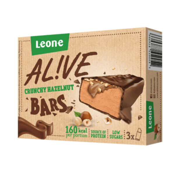 Leone Alive Crunchy Hazelnut Bars 3x73ml